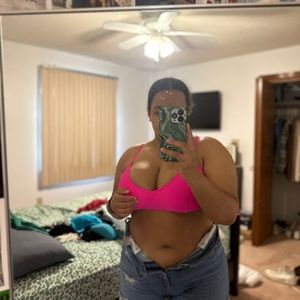 bright pink bikini top